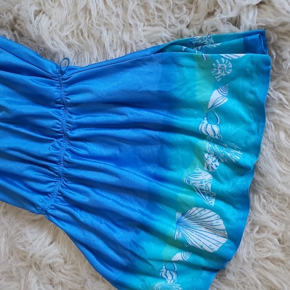 Vintage 70s E. STEWART Seashell Print Swim Dress - Picture 2 of 9